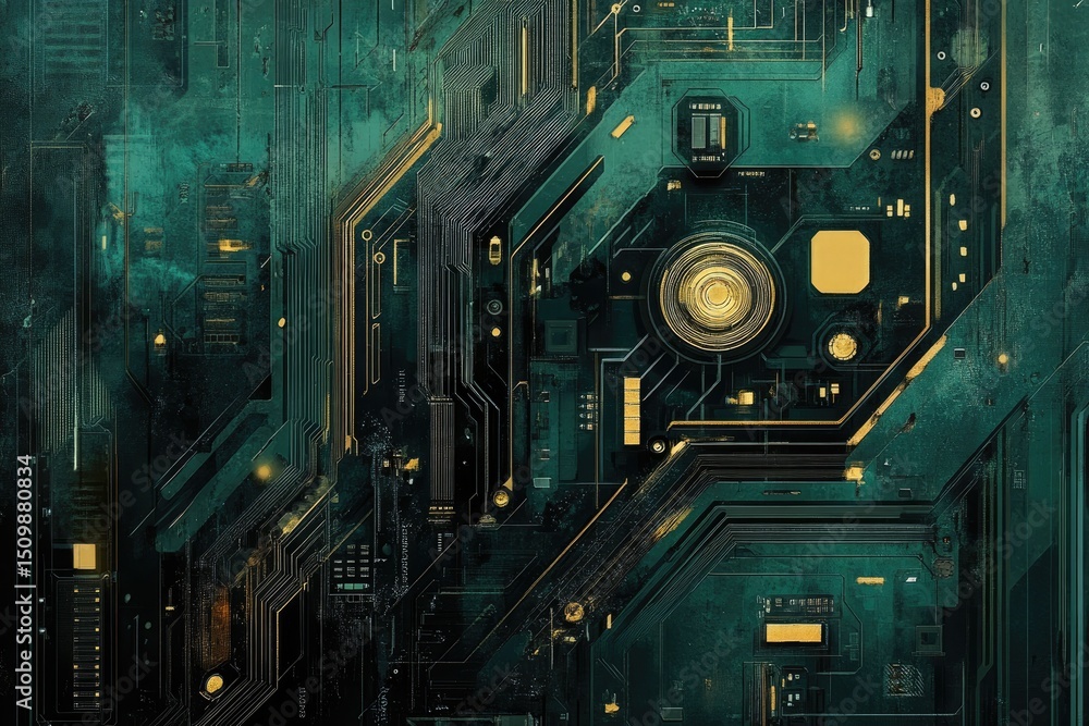 Fototapeta premium Futuristic circuit board texture