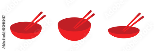 Bowl with chopsticks and bowl icon.