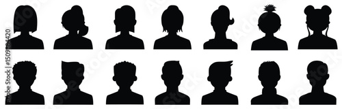 black silhouettes mans head with number