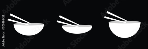 chopsticks and bowl with chopsticks vector illustration