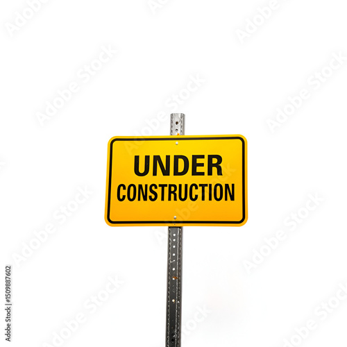 Under Construction sign isolated on white background