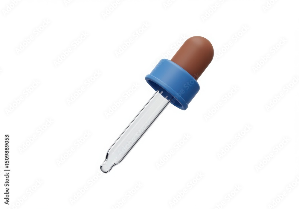 Close up of a dropper with blue cap isolated on white background Close up of a dropper with blue cap isolated on white background