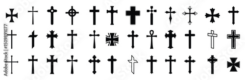 Cross icons collection. Set of different cross icons vector