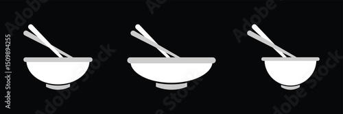 Bowl with chopsticks and bowl icon.