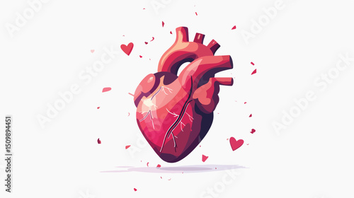 Abstract Heart Attack Concept: Vector Illustrations for Medical Awareness Campaigns and Educational 