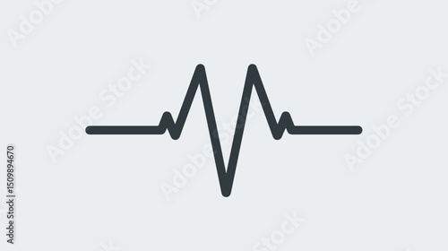 Heartbeat Monitor Line Icon: Modern Medical Design for Web and Mobile Apps, UI, UX ecg ekg wave user