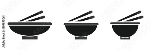 chopsticks and bowl with chopsticks vector illustration