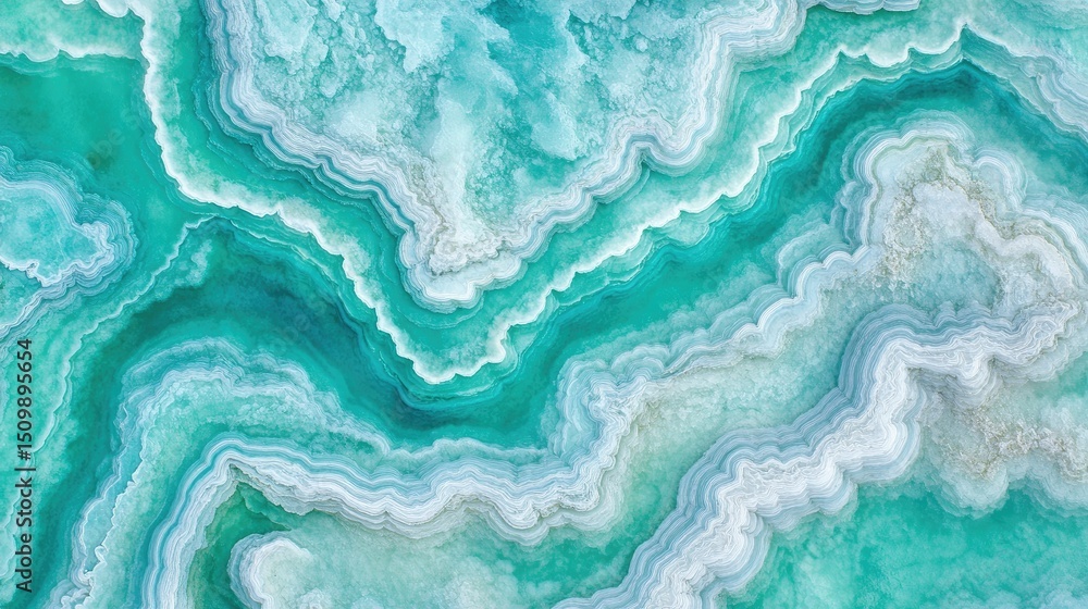 Detailed teal and white marble pattern background.
