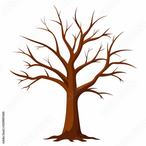 vector tree silhouette. tree with no leaves vector