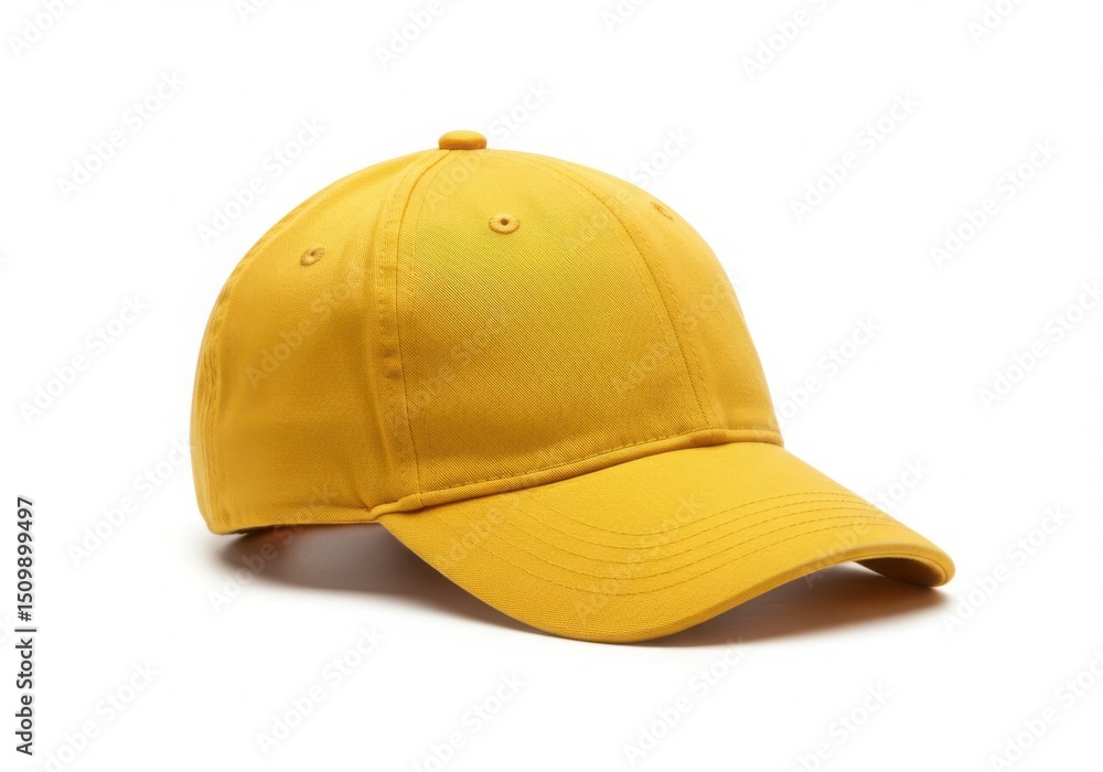Fototapeta premium Yellow baseball cap isolated on white background