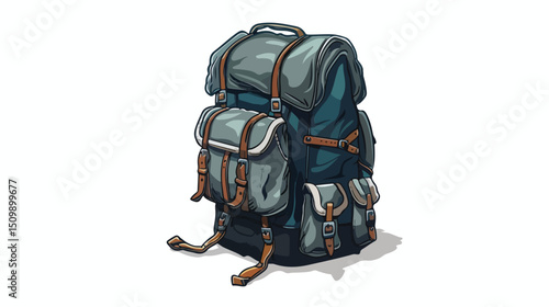 Adventure Awaits:  Camping Backpack Vector Illustration, Perfect for Hiking and Outdoor Designs. bag