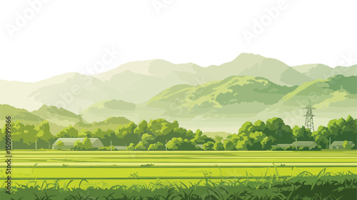 Misty Morning Hills with Tall Transmission Tower Silhouette, Scenic Landscape View fog sky dawn dusk