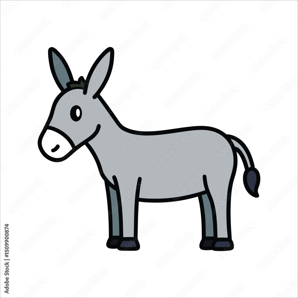 Fototapeta premium Donkey icon vector illustration isolated on white background