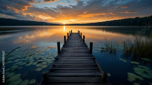 sunset over the lake