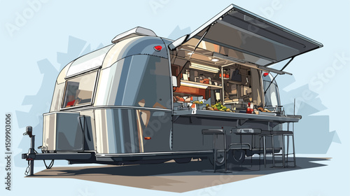 Hokkaido Food Truck: Silver Mobile Eatery in Scenic Japan May park asia meal 2023 tasty fresh snack 