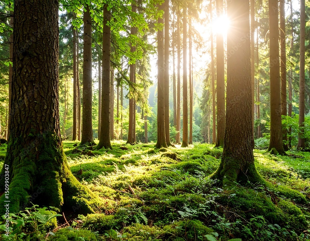 Fototapeta premium Sunny forest floor