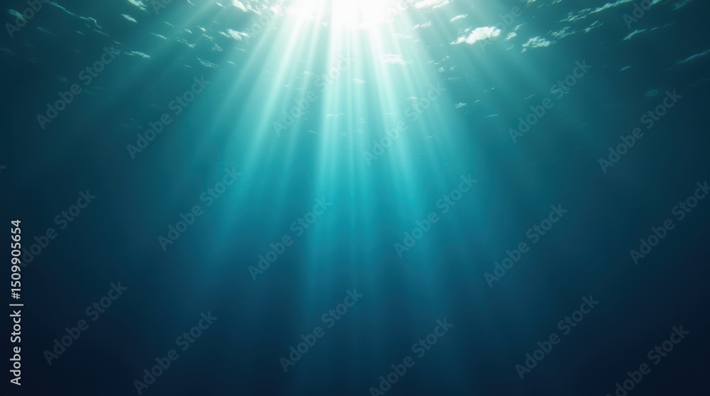 Obraz premium Stunning HD Underwater Photo Sunbeams Piercing Ocean Depths