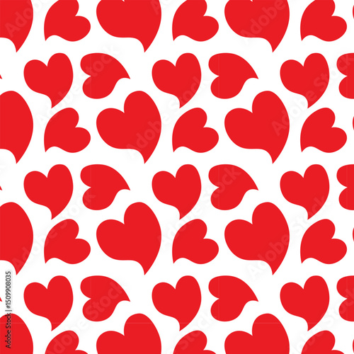Heart pattern background, Cute heart on white background, romantic print, vector illustration 