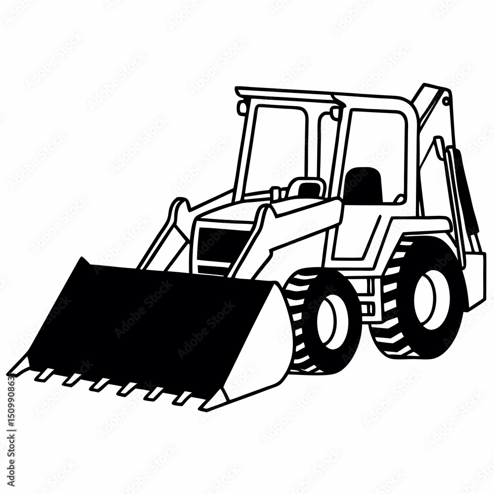 Naklejka premium bulldozer excavator isolated on white