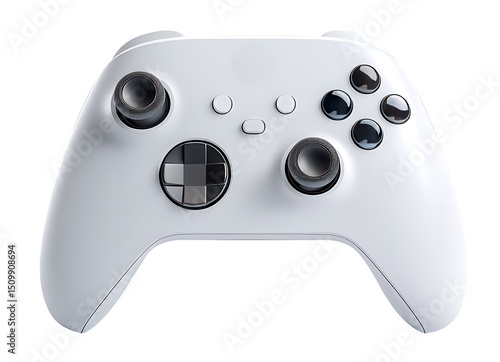 White Gaming Controller floating in the air.