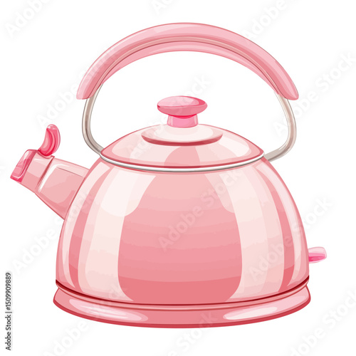 Pink kettle isolated 