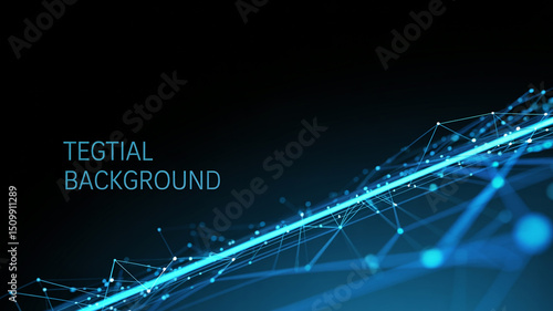 Abstract Blue Network Connection Background with Nodes and Lines
