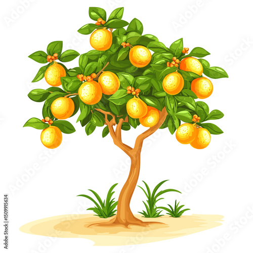 Lime tree on white 