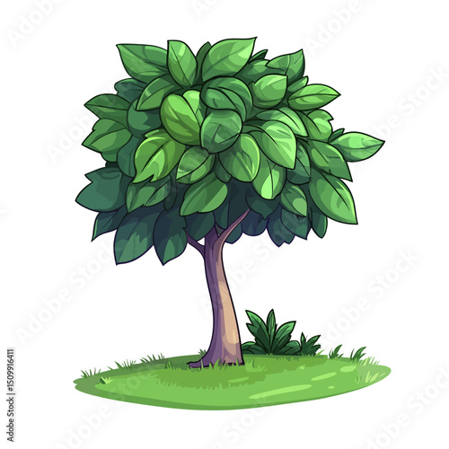 Lime tree on a white background 