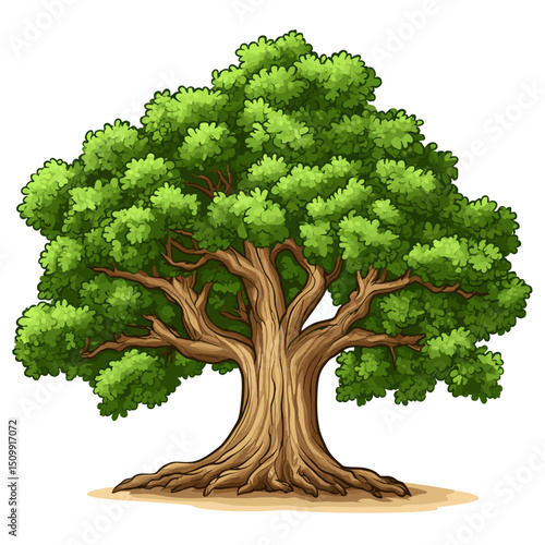 Linden tree isolated white background 