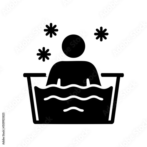 Cold plunge therapy icon vector
