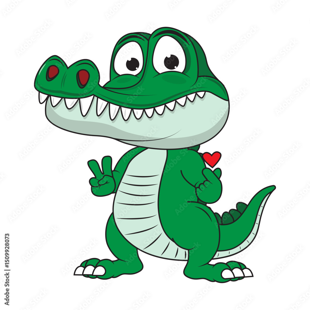 Fototapeta premium cute crocodile animal cartoon illustration