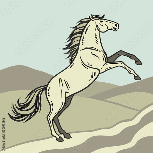 running horse vector illustration