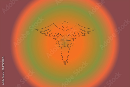 Abstract vector sun and moon tattoo design with tribal and vintage emblem elements