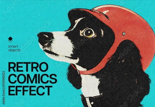 Retro Comics Photo Effect Mockup