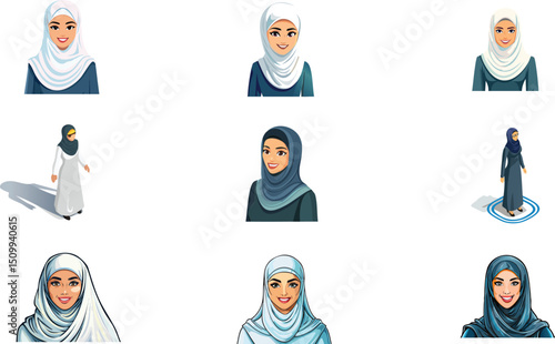 Elegant niqab woman vector copy.eps