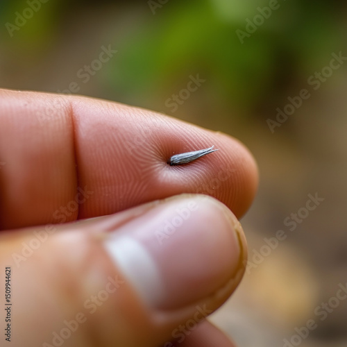 scratch from thorn on finger, A splinter in the finger