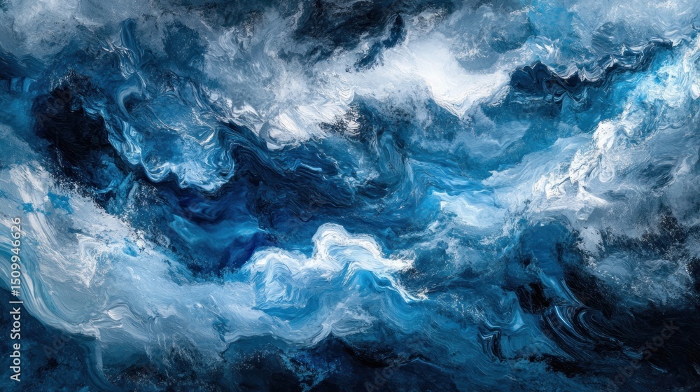 Abstract swirls of blue and white Abstract swirls of blue and white