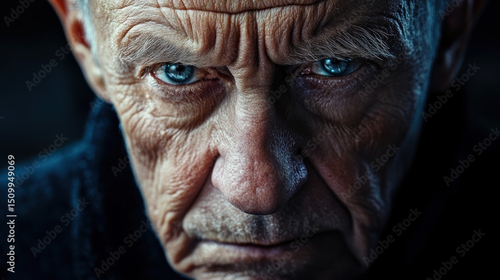 Aged Man's Intense Gaze Aged Man's Intense Gaze