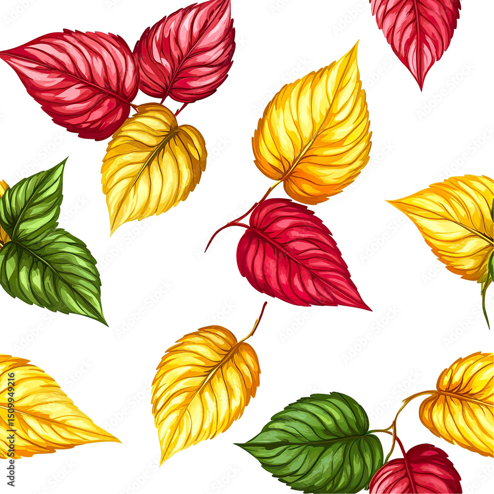 Obraz premium 2d illustration of a tileable pattern of coleus leaves isolated on a white transparent background