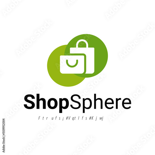 shopsphere logo template, shopping logo, shopping bag logo vector