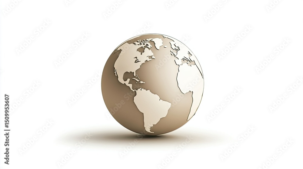 Brown Earth Globe with Map in Simple Design for Illustrations, Infographics, or Educational Materials on Geography and Environmental Awareness Brown Earth Globe with Map in Simple Design for Illustrations, Infographics, or Educational Materials on Geography and Environmental Awareness