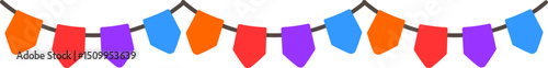 Hanging festival bunting with tassels