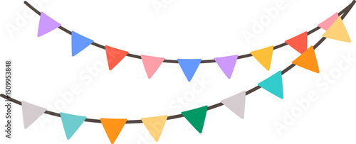 Hanging festival bunting with tassels