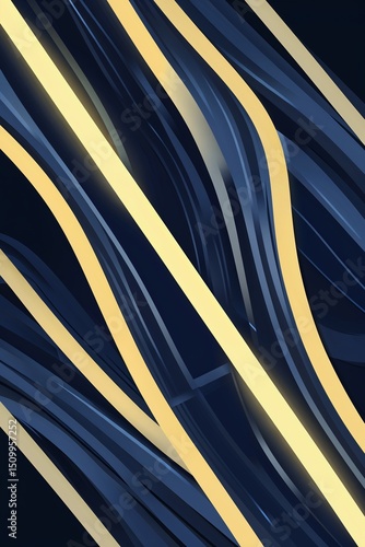 Pale yellow and navy blue glowing tracks background for card or greeting template banner backdrop