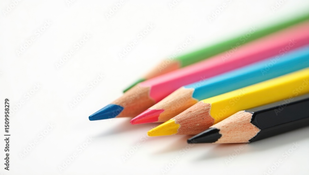 colored pencils on white background colored pencils on white background