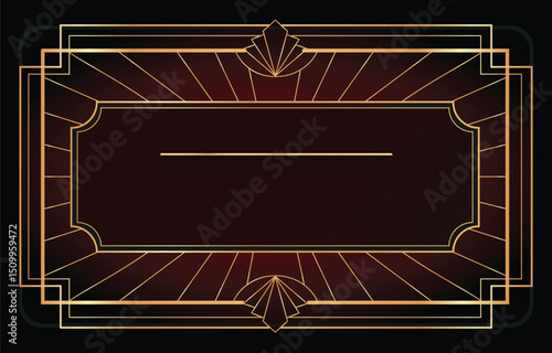 Art deco golden frame art deco background