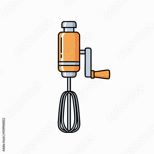 Simple hand crank egg beater illustration
