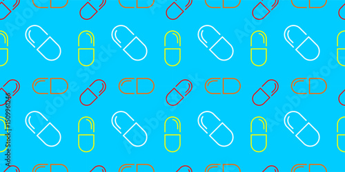 Seamless pattern of anesthesia masks on a solid white background, representing medical procedures, pain management, and hospital environments. Ideal for healthcare designs