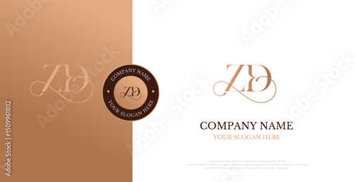 Initial ZD Logo Design Vector 