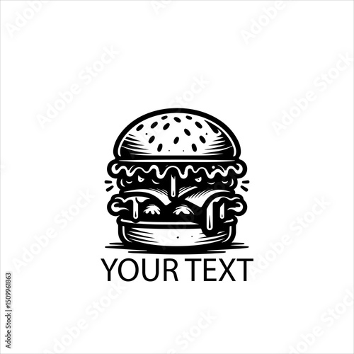 Minimalist Hamburger Logo Vector Isolated on White Background